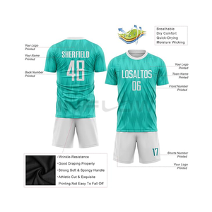 Ensemble de maillot de football unisexe de haute qualité en sublimation, respirant, vêtements de football personnalisés pour adultes, service OEM, 100% polyester - Product Image 6