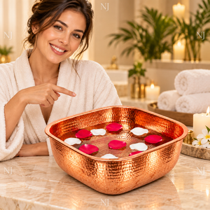 Cuenco de pedicura de cobre puro martillado NJ, cuenco ecológico para spa de pies, cuenco de masaje, cuenco de pedicura de gran venta - Product Image 3