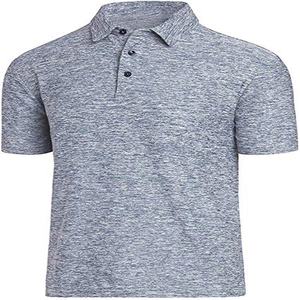 Chemise de golf pour homme en polyester/coton, coupe classique, col en V, manches courtes, avec propriétés de séchage rapide et anti-plis - Product Image 6