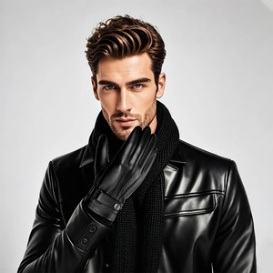 ถุงมือเล่นกีฬาฤดูหนาวของผู้ชายผู้หญิงหนังแกะแท้ซับในผ้าแคชเมียร์ให้ความอบอุ่นสำหรับวิ่งเล่นสกีขับรถ - Product Image 2