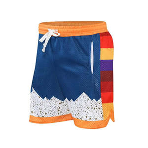 Shorts en maille pour hommes, mode estivale, impression par sublimation, taille élastique, shorts de basket-ball athlétiques en maille pour jeunes hommes, OEM - Product Image 3