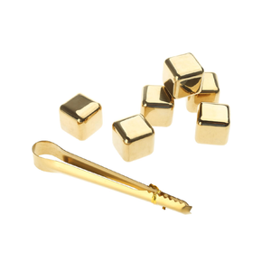 Cubitos de hielo dorados de acero inoxidable para accesorios de Bar Cubitos de hielo para bebidas de café Whisky Café - Product Image 6