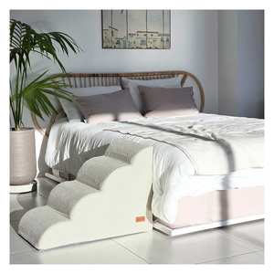 [AllmioPet] Cloud Fabric Indoor Pet Stairs Ivory 4 <b>Step</b> AMP 4 IV Designed for Puppy Kitten Senior Pet Daily Movement - Product Image 4