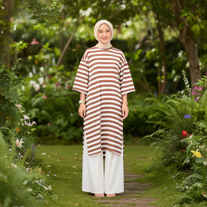 เสื้อทูนิคลายทางขนาดใหญ่แบบเรียบง่าย-Bymeldev - Product Image 3