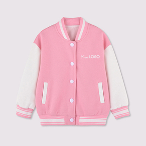 Veste de baseball personnalisée Oem unisexe pour enfants, uniforme universitaire, sweat-shirt décontracté, couleur unie, veste de baseball pour filles - Product Image 1