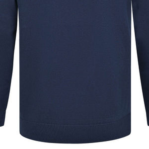 High Quality Blue 100% Cotton Crew Neck Sweater Geometric Winter Wear Breathable Anti-Wrinkle Anti-Shrink Customizable Logo - Product Image 6