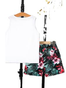 Ensemble deux pièces d'été unisexe sur mesure OEM, grande taille, en polyester/coton, tissu éponge français respirant, t-shirt de rue tendance assorti - Product Image 5