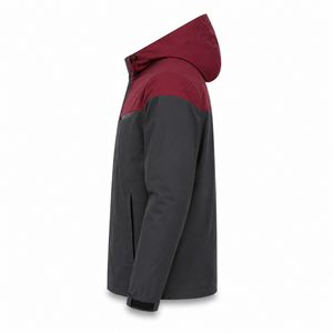 Veste coupe-vent à capuche personnalisée pour homme, bordeaux anthracite, légère, imperméable, en polyester et élasthanne, pour l'extérieur, colorblock, OEM privé - Product Image 6