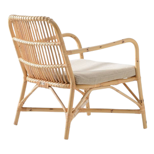 Chaise longue en rotin naturel pour hôtel avec siège rembourré, chaises de jardin en rotin pour la maison, meubles d'intérieur et d'extérieur, prix de gros - Product Image 5