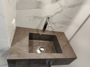 Meubles de salle de bain, ensembles de salle de bain, lavabos de salle de bain, pierre de quartz, surface solide en pierre, fabriqué au Vietnam - Product Image 3