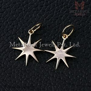 Colgante de estrella de oro de 14k para mujer, joyería unisex, nuevo diseño, regalo para su simple, colgante de estrella - Product Image 2