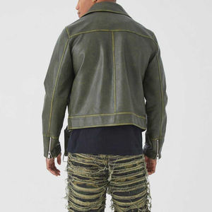 Chaqueta de Cuero para Hombre, Colección de Invierno, Cómoda, Suave, Estilo Urbano, Logotipo Frontal Personalizado, Transpirable, Resistente al Viento, con Envío - Product Image 2