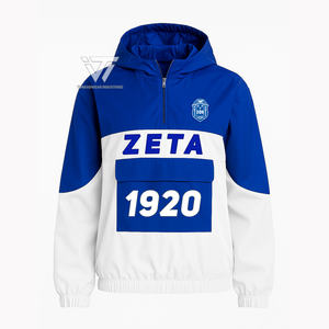 Wholesale Greek Zeta Phi Beta Sorority Clothing Embroidered Windbreaker Racer sorority jacket - Product Image 1