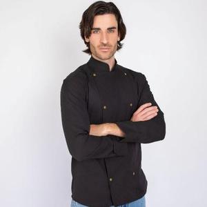 Veste de chef noire Brooklyn avec décoration boutonnée - Product Image 2