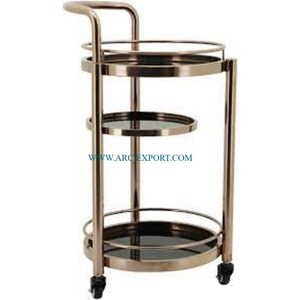 Carrito de servicio de comida para el hogar y hoteles de 2 capas de diseño estándar de alto grado Carros de servicio decorativos grandes de calidad superior - Product Image 4