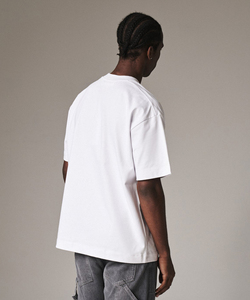 T-shirt Streetwear 100% Coton Coupe Oversize Col Rond Manches Courtes Couleur Unie Décontracté Épaules Tombantes en Maille Jersey - Product Image 6