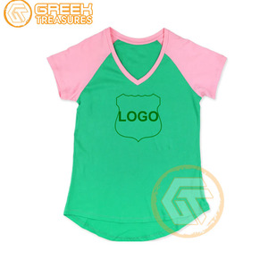 Vente en gros Alpha | Kapa T-shirt pour femme Vêtements de sororité Jersey de coton T-shirt respirant de haute qualité Alpha Vêtements grecs pour femme - Product Image 3