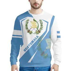 Guatemala bayrağı kazak özel Mens boy erkek Hoodies & tişörtü yuvarlak boyun Streetwear uzun kollu kazak giyim