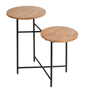 Round Shape Joined Metal <b>Table</b> With Wood Top <b>Tables</b> Accent Side <b>Table</b> <b>for</b> Living Room and Home Furniture High Quality - Product Image 2