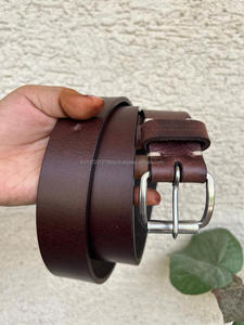 Nuevo elegante e informal hecho a mano de cuero genuino Real cinturón clásico para hombres personalizado grano completo desgastado cinturón de cuero Real para hombres - Product Image 4