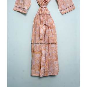 Kimono en coton indien à bas prix en gros, fabriqué à la main, par un fabricant de vêtements pour femmes, robe longue kimono de créateur - Product Image 5