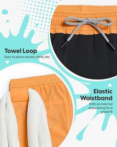 Pantalones cortos de tenis para hombre con tela de secado rápido que absorbe la humedad y cintura con cordón para entrenamiento activo y Deportes - Product Image 4