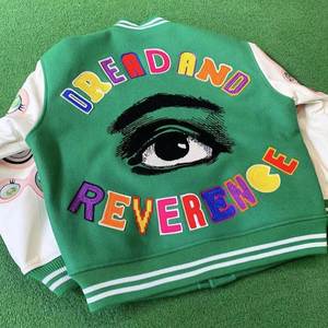 OEM personalizado Vintage Letterman Varsity chaqueta de los hombres de alta calidad de cuero personalizado manga Chenille bordado con capucha Bomber Plus tamaño - Product Image 2