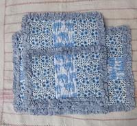 Ensemble de dessous-de-verre matelassés en coton 100% biologique, faits main, de haute qualité, avec bordure passepoilée, pour la maison et la restauration