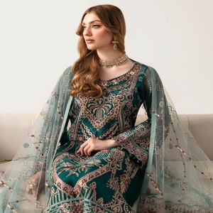 Vente en gros de robes pakistanaises cousues Costumes 3 pièces en organza de marque originale par Ramsha Indian & Pakistani Clothing Womens Kurti - Product Image 6