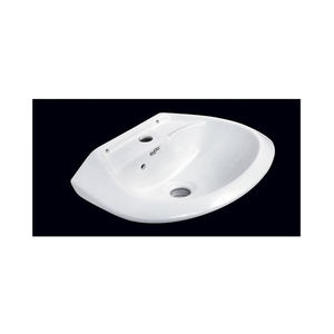 Luxurious White Ceramic Wall-Hung Round Single Hole Wash <b>Basin</b> Bathroom Sink with 5-Year Warranty - Product Image 1