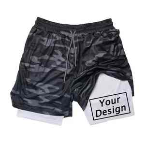 Shorts de sport décontractés esthétiques à imprimé camouflage personnalisé pour hommes, vêtements de sport d'été en polyester, streetwear en polyester, basketball en mesh - Product Image 2