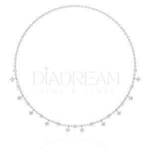 Exclusivo Collar de plata de ley 925 para mujer, corte redondo, Diamante cultivado Leb, joyería clásica de lujo para boda y fiesta - Product Image 1