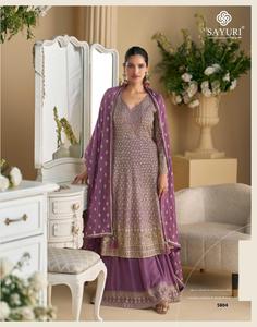 Tamaño libre cosido completo con trabajo de bordado pesado Salwar Kameez Palazzo trajes para boda y fiesta a precio asequible - Product Image 3