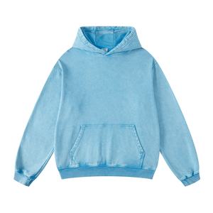 Sweat à capuche vintage personnalisé 100% coton de luxe 450gsm éponge française poids lourd Sweat à capuche pour homme lavé à l'acide Sweats à capuche imprimés bouffants - Product Image 4
