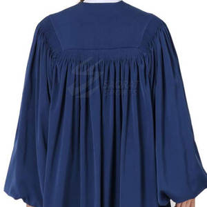 Batas de iglesia de tela transpirable para servicios de clima cálido Batas de Iglesia blancas clásicas con bordado y adornos dorados - Product Image 5