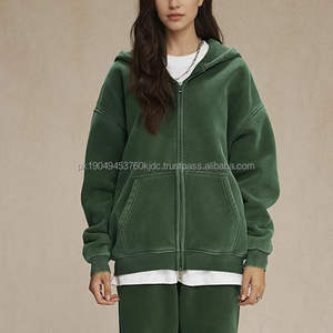 Sweat-shirt à capuche zippé pour femme, manches longues, épaules tombantes, ample, vêtement d'extérieur - Product Image 4