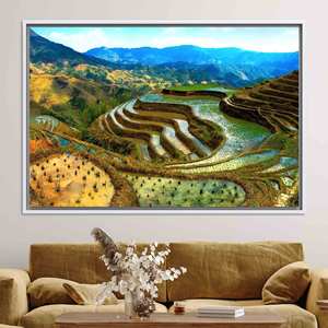 Lienzo de las terrazas de arroz de Banaue, Filipinas: obra maestra de arte impreso para pared, lienzo con marco blanco - Product Image 1