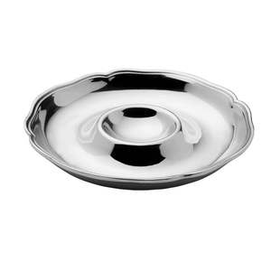 Plateau à croustilles et à trempette en aluminium poli de vente chaude Plateau à collation rond en relief avec bol central inspiré de la nature - Product Image 4