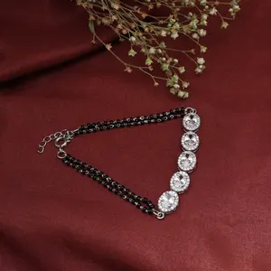 925 Silver Bohemian Beaded <b>Bracelet</b> with Gold Plated Moonstone Zircon Pearl Diamond for Women Daily Wear and Religious Gifts - Product Image 4