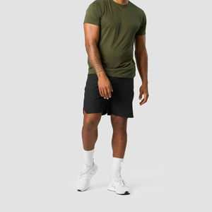 Short d'entraînement de gymnastique noir écologique pour hommes High Street, taille élastique légère à séchage rapide avec poches - Product Image 1