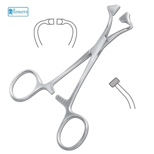 Pinzas para toallas quirúrgicas sin perforación Six Flowers/OEM, instrumento quirúrgico Clase I, modelo F6-244 para cirugía general, certificado CE, manual - Product Image 1