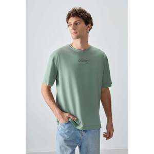 Camiseta de Hombre Verde Claro 100% Algodón Jersey Grueso Suave Texturizado Corte Holgado Estampada-88354 - Product Image 6