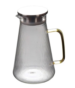 Modern Glass Water Pitcher Serving Jug with Handle Decorative Flower Jug Luxury Gold Metal Jug Designer Tabletop Pitcher - Product Image 4