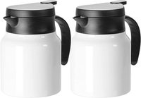 Vierges de sublimation double paroi en acier inoxydable 1000ML blanc isolé sous vide bouilloire à thé flacon cafetière