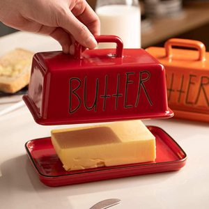 Mantequilla de mesa con tapa de mango, platos para servir mantequilla hechos con recipiente de mantequilla de hierro de metal a un precio asequible - Product Image 4