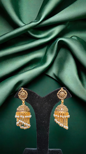 Las mejores ofertas Juego de pendientes con 22CT chapado en oro Estilo Jhumka Nuevo diseño Pendientes Joyería para ropa de mujer - Product Image 3