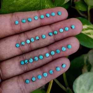 Turquesa de Arizona Natural, redonda, 5mm, 10mm, 30mm, todo calibrado, Parte posterior plana, alta piedra preciosa suelta para hacer joyas colgantes hechas a mano - Product Image 1