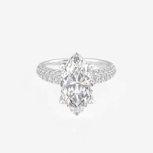 แหวนเงินสามชั้นประดับเพชรโมอิสตัดเพชร - Product Image 2