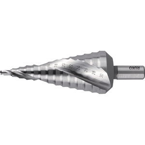 High-Speed Steel <b>Step</b> <b>Drill</b> Bit 4-30mm Range 2 Cutting Edges 14 <b>Steps</b> RUKO - Product Image 1