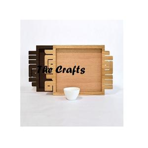 Plateau de service alimentaire au meilleur design en bois de couleur marron, accessoires de table, plateau de service pour desserts à vendre - Product Image 5